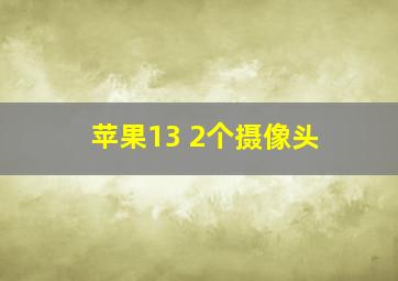 苹果13 2个摄像头